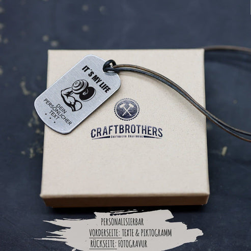 "Kraftsport" Personalisierbare Halskette für Männer Craftbrothers 