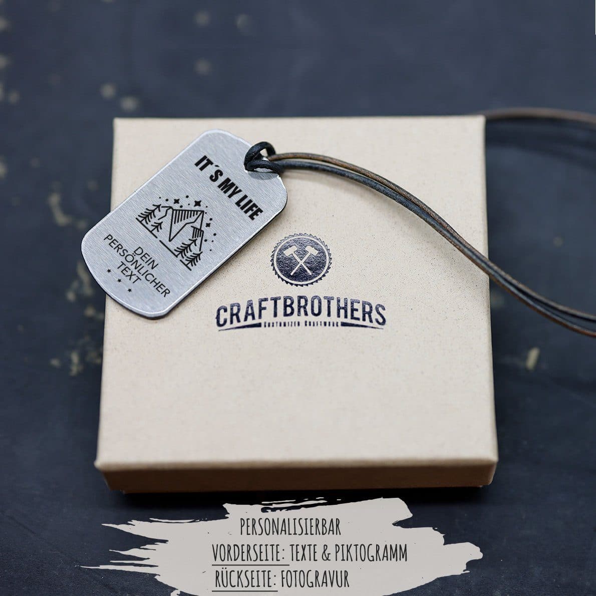 "Mountains" Personalisierbare Halskette für Männer Craftbrothers 