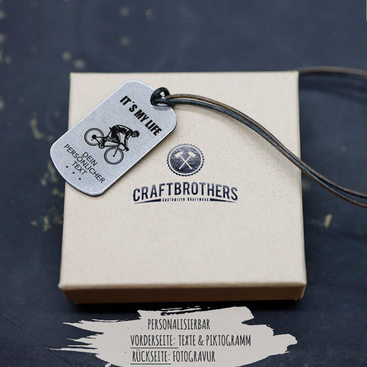 "Radfahrer" Personalisierbare Halskette für Männer Craftbrothers 