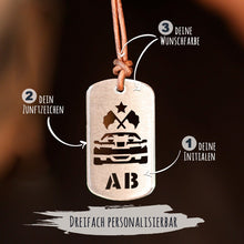 Laden Sie das Bild in den Galerie-Viewer, Personalisierbare Zunftzeichen-Halskette für Männer Craftbrothers Rallyefahrer 