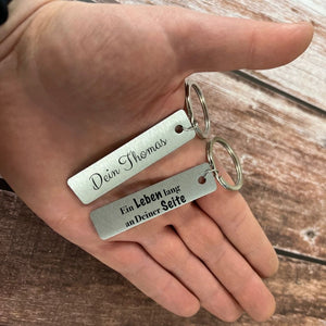 Personalisierter Schlüsselanhänger "Ein Leben lang an Deiner Seite" Craftbrothers 