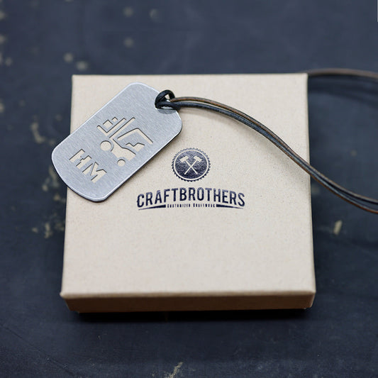 "Staplerfahrer" Personalisierbare Laser-Halskette für Männer Craftbrothers 