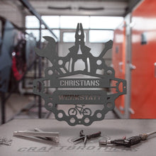 Laden Sie das Bild in den Galerie-Viewer, &quot;Werkstattschild - Fahrrad&quot; aus edlem Stahl (personalisierbar) Craftbrothers 
