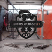 "Werkstattschild - Jeep" aus edlem Stahl (personalisierbar) Craftbrothers 