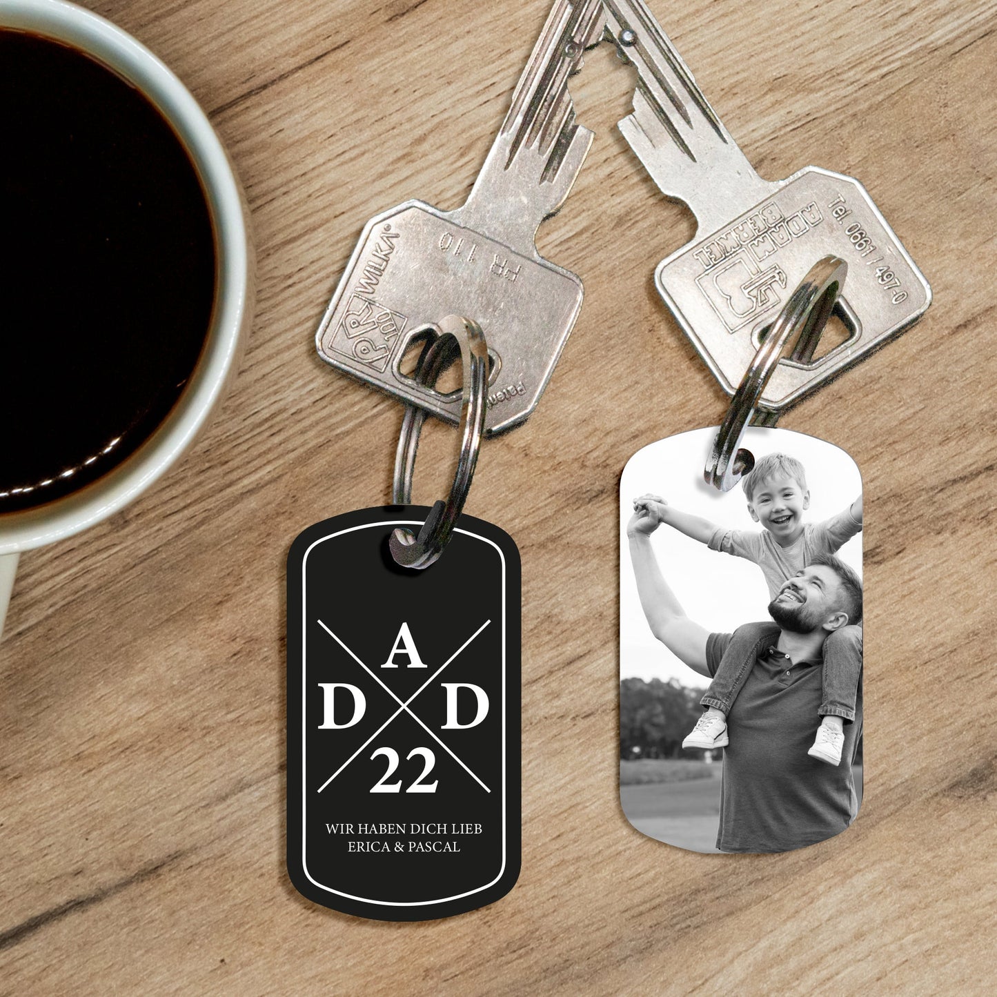 Personalisierter Military Schlüsselanhänger - DAD 22 Craftbrothers 