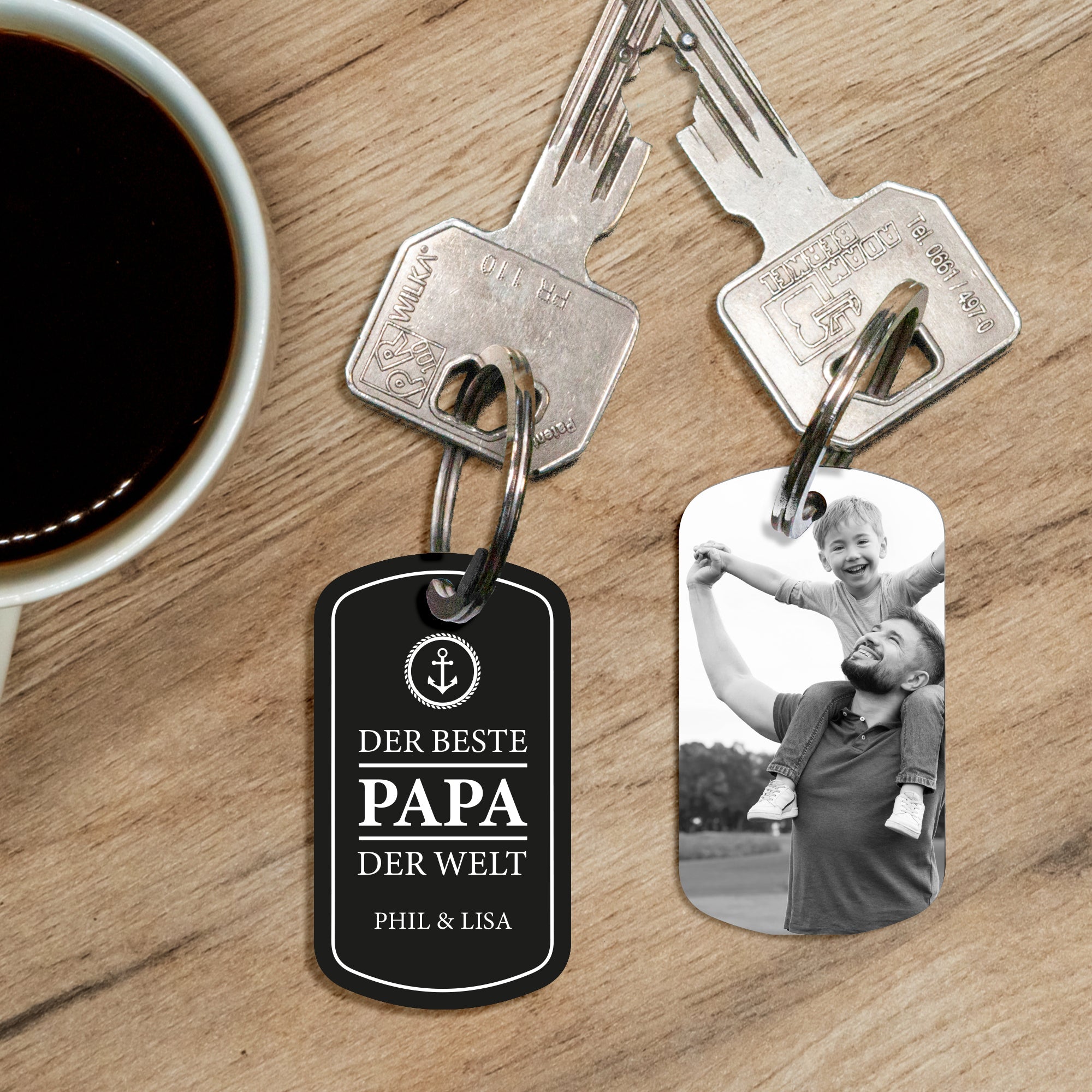 Personalisierter Military Schlüsselanhänger - Der Beste Papa der Welt Craftbrothers 