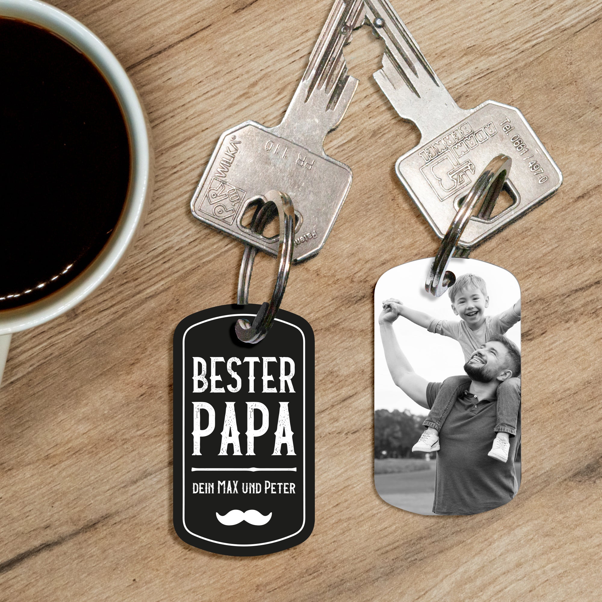 Personalisierter Military Schlüsselanhänger - Bester Papa Craftbrothers 