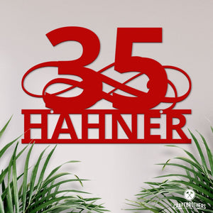 Hausnummern-Türschild Ornamental Style einzeilig (personalisierbar) Craftbrothers 