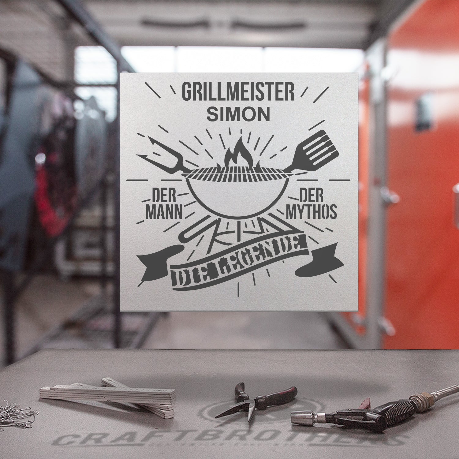 BBQ Grillmeister aus edlem Stahl (personalisierbar) Craftbrothers 