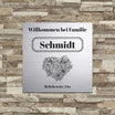 personalisierbares Türschild "Blumenherz" im edlen Klassiklook Türschilder MTM 