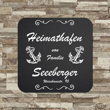 Laden Sie das Bild in den Galerie-Viewer, personalisierbares Türschild &quot;Heimathafen&quot; im edlen Klassiklook Türschilder MTM 