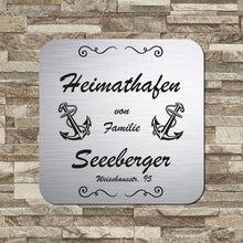Laden Sie das Bild in den Galerie-Viewer, personalisierbares Türschild &quot;Heimathafen&quot; im edlen Klassiklook Türschilder MTM 
