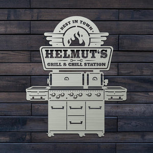 "BBQ BRO Grillstation 2-türig" aus edlem Stahl (personalisierbar) Craftbrothers 